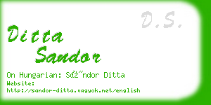 ditta sandor business card